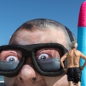 Inflated Damien Hirst Head Pops Up on Perth Beach, Snorkeling for Another $12 Million Shark