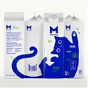 This Adorable Blue Cat Moves Across The Milk Packaging