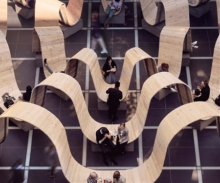 Paul Cocksedge Creates Undulating Communal Bench in London