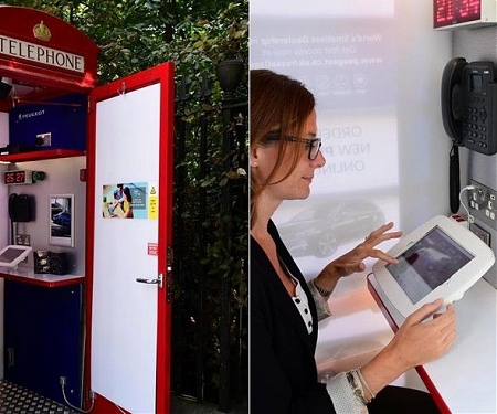 Peugeot's Phone Booth Is Transformed Into A Single-Person Car Dealership