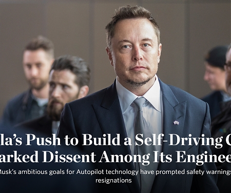 Tesla’s Push to Build a Self-Driving Car Sparked Dissent Among Its Engineers