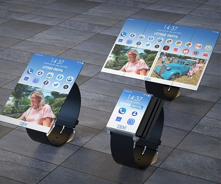 (Patent) IBM Patents Watch That Implausibly Transforms Into an 8-Panel Tablet