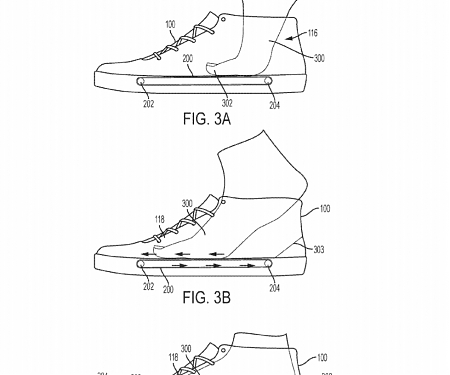 (Patent) Nike Wants to Put Treadmills in Shoes to Help You Get Them On