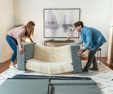 Accordion-like Elephant In A Box Sofa Packs Small Enough to Come in the Mail