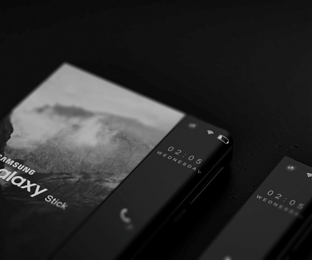 The Samsung Galaxy Stick Smartphone has a Rolling Display Like LG's TV