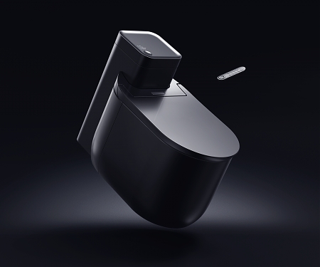 Clean Black Smart Toilet