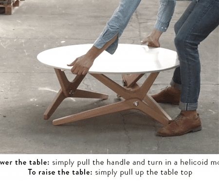 Boulon Blanc Transformable Table