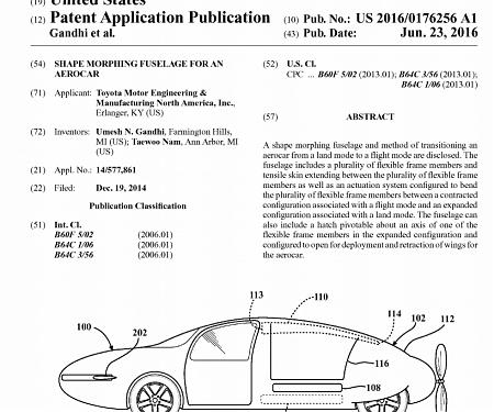 (Patent) Toyota has a Patent for a Rear-Engined Flying Car with A Shapeshifting Body