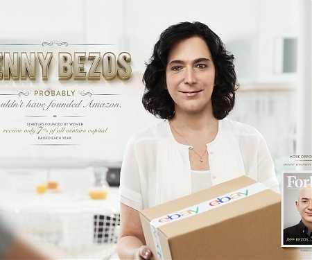 Forbes Print Advert By Ogilvy : Jenny Bezos, Ellen Musk and Lara Page