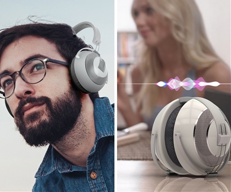 Origami Inspired Headphones Turn Into Speakers with Bonus Alexa Integration - AudiBall