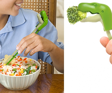 Kids Will Happily Eat Anything Using a Pair of T-rex Chopsticks