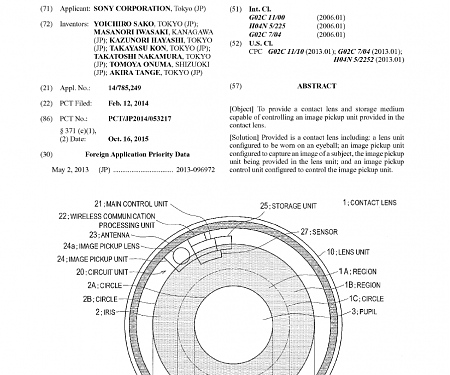 (Patent) Sony Patents a New Contact Lens Camera