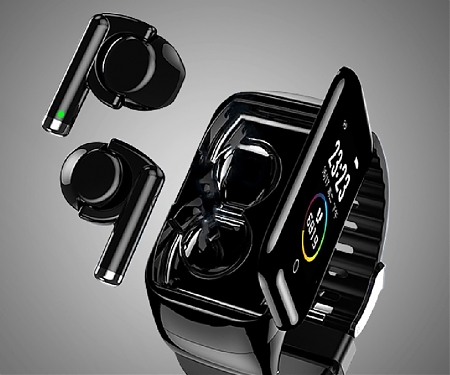 World First Smartwatch with Built in TWS Earbuds - Wristbuds