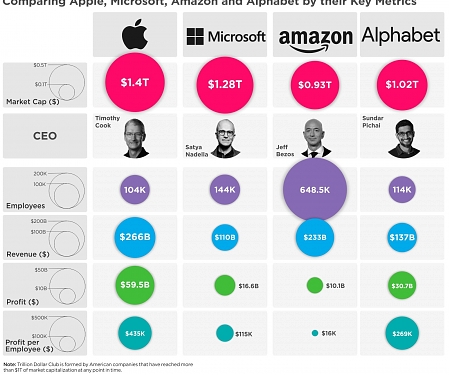 Visualizing Companies in The Trillion Dollar Club