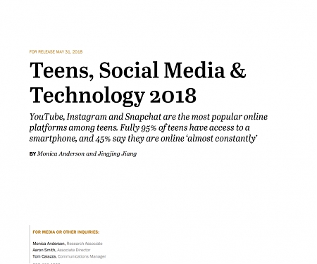 (PDF) Pew - Teens, Social Media & Technology 2018