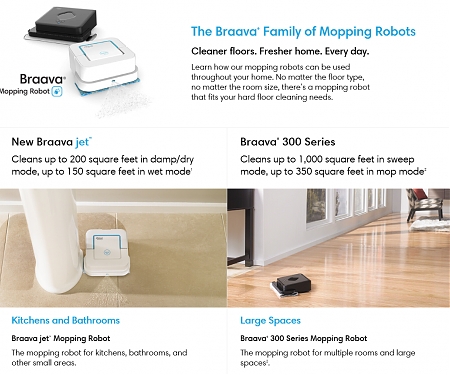 iRobot Braava Jet Mopping Robot : Dusting, Damp Sweeping, and Wet Mopping