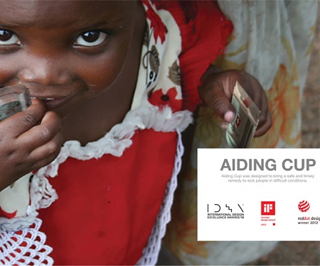 Aiding Cup : A Pre-Package Kit Containing Medicine and Clean Water