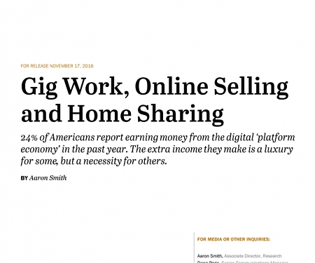 (PDF) Pew - The Gig Economy : Work, Online Selling and Home Sharing