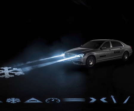 Mercedes Maybach's New 2-Megapixel Headlights Project Images Onto The Road as You Drive
