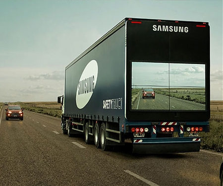 (Video) Samsung Wants to Make "See Through" Trucks That Are Safer to Pass