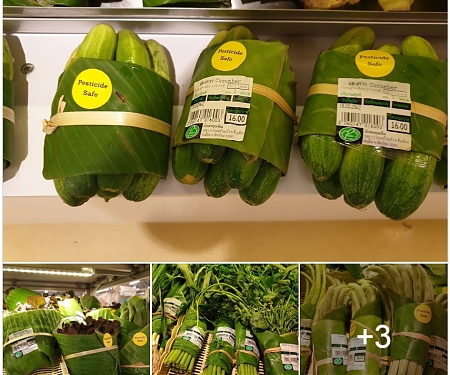 Thai Supermarket Wraps Food in Banana Leaves Instead of Plastic