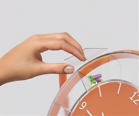 Re-Pill is an Analog Clock with Dispensers to Help Medication Schedules