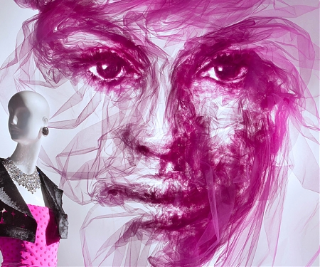 Benjamin Shine Sculpts Ethereal Tulle Portraits for Bergdorf Goodman Windows