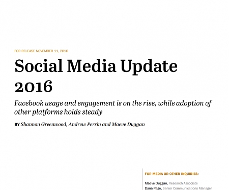 (PDF) Pew - Social Media Update 2016