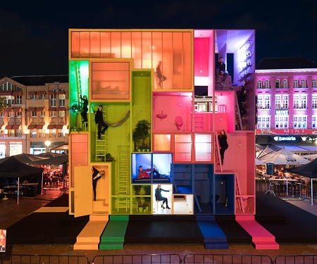 Tetris Meets Snake and Ladders in Colorful Tiny-Living Installation