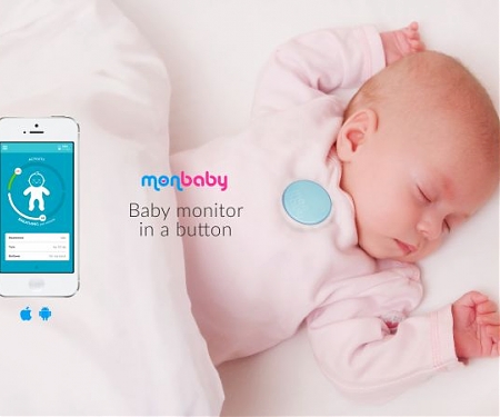 MonBaby Smart Button Monitors Baby's Sleep and Breathing Patterns