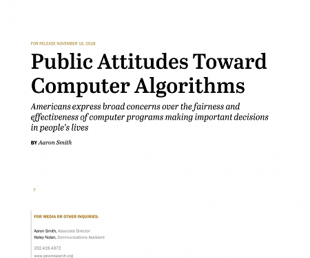(PDF) Pew - Public Attitudes Toward Computer Algorithms