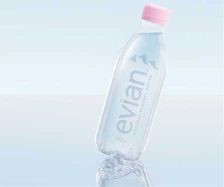Evian Releases Label-Free Bottle Made from Recycled Plastic