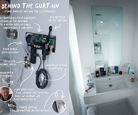 (Video) Google Engineer Invented Homemade Smart Bathroom Mirror