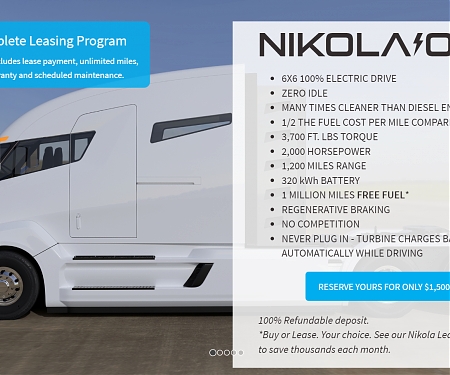 Electric Truck Startup Nikola Motors Claims $2.3 Billion in Preorders Before Prototype Is Even Ready