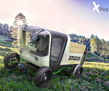 Amazon's Futuristic X-Pick Concept Pickup Truck