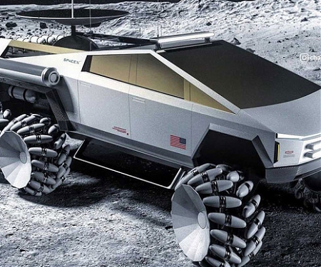 Cybertruck Turned SpaceX-NASA Moonrover Looks Out of This World
