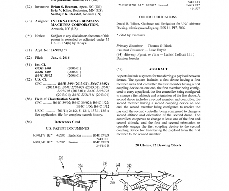 (Patent) Auto Tech & Logistics Patent Watch : Drone Handoffs, Autonomous Routing, And More