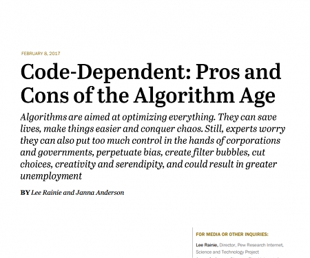 (PDF) Pew - Code-Dependent : Pros and Cons of the Algorithm Age