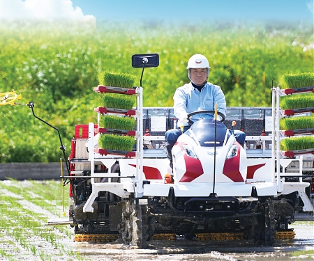 Autonomous Rice Transplanter Set to Head for the Paddies - Yanmar's YR8D