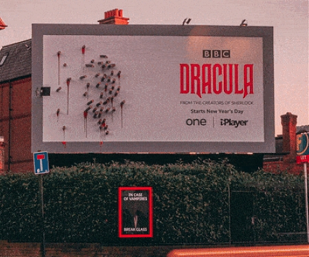BBC Billboard Ads for Dracula Reveal a Secret Message after Dark