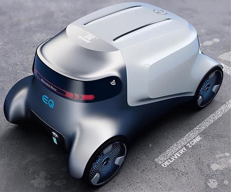 Mercedes Benz-Inspired Futuristic Delivery Robot Brings Essential Supplies Home