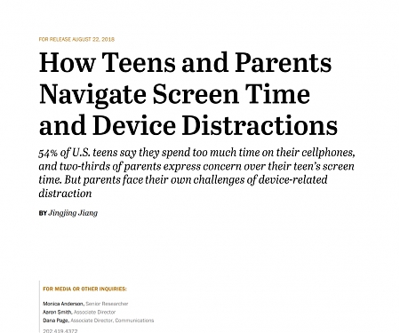 (PDF) Pew - How Teens and Parents Navigate Screen Time and Device Distractions