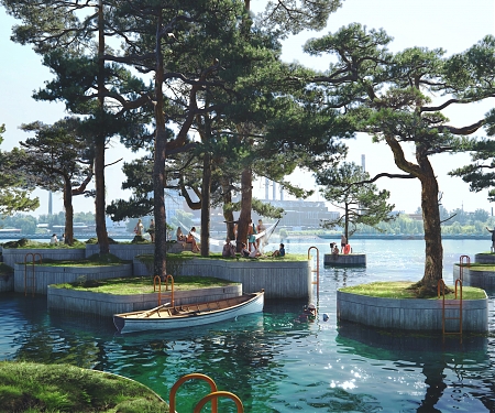 Copenhagen Islands - Greenery-Covered "Parkipelago" Floated for Copenhagen