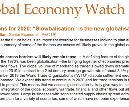 (PDF) PwC - Predictions for 2020 : “Slowbalisation” is the New Globalisation