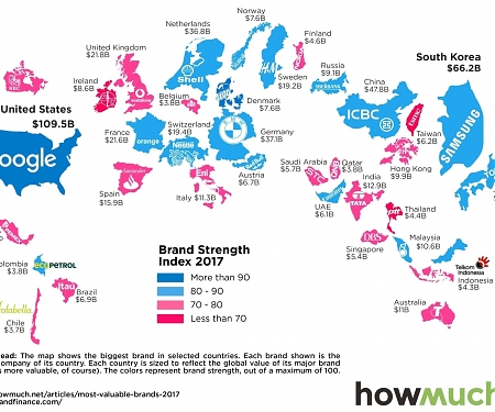 (Infographic) This Map Reveals the Top 2017 Brands for each Country