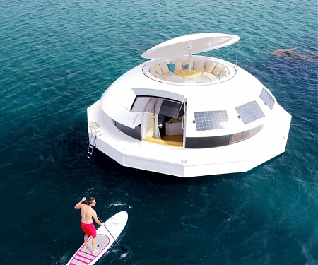 (Video) Inspired by James Bond Movie, Anthenea is Solar-Powered Floating Pod