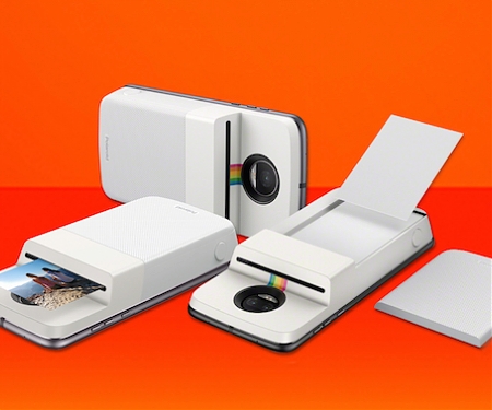 (Video) Motorola Debuts Inkless Polaroid Printer That Snaps On To Your Phone Easily