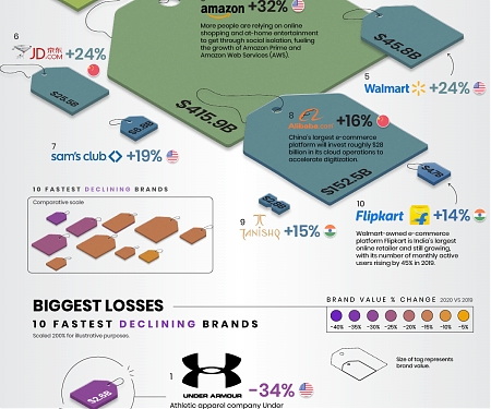 (Infographic) The Fastest Growing and Declining Retail Brands in 2020