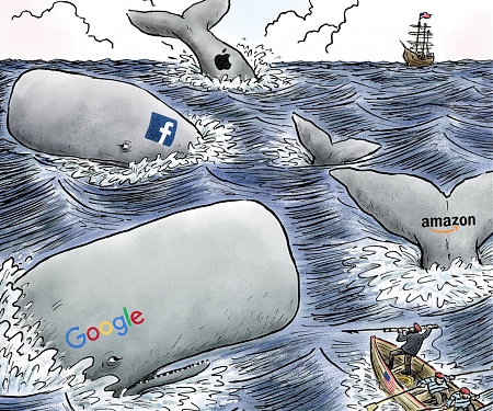 Tech Giants Google, Facebook and Amazon Intensify Antitrust Debate