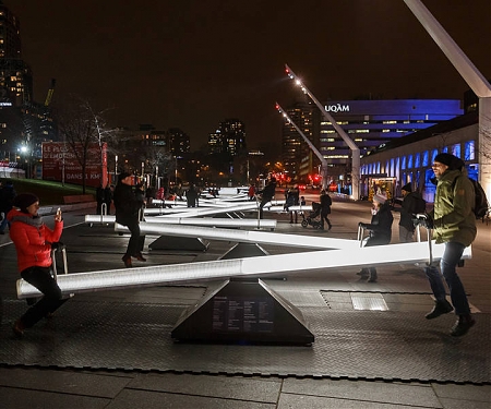 (Video) Interactive Light Seesaws in Montreal